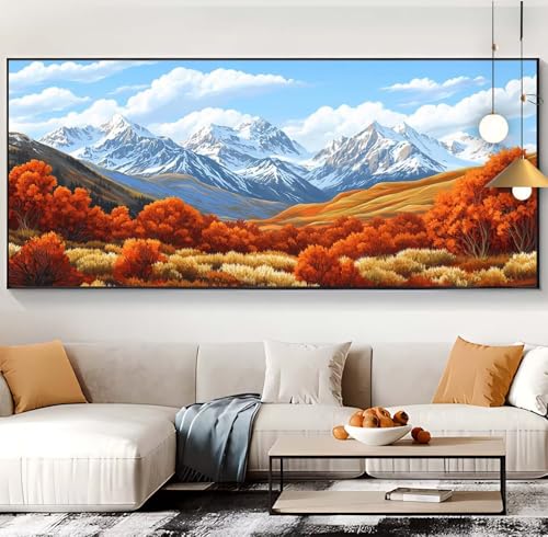 Diamond Painting Herbst Diamond Painting XXL 100x300cm Diamond Painting Erwachsene Landschaft Malen Nach Zahlen DIY Mosaikherstellung Diamonds Stickerei Malerei Set für Home Décor Geschenke Frauen B33 von Generic