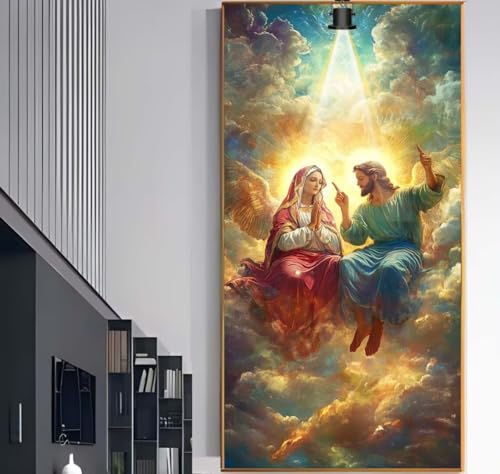 Diamond Painting Jesus Diamant Painting Bilder Kinder Mysterium Malen nach Zahlen Erwachsene, DIY Bastelset Diamant Malerei Kunst Strass Mosaic Stickerei Kits Home Wand Decor Geschenke 120x60 cm F1101 von Generic