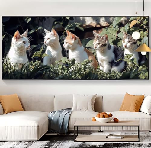 Diamond Painting Katze Diamond Painting XXL 90x220cm Diamond Painting Erwachsene Tier Malen Nach Zahlen DIY Mosaikherstellung Diamonds Stickerei Malerei Sets für Home Décor Geschenke für Frauen F70 von Generic