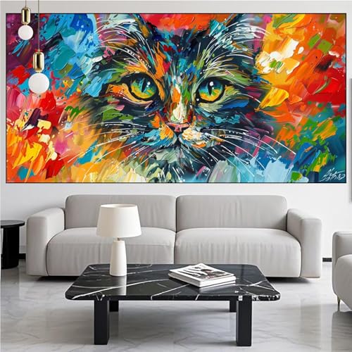 Diamond Painting Katze Diamont Painting Bilder Abstrakt Malen Nach Zahlen Set für Kinder Erwachsene,5D Vollbohrung Crystal Bastelset Mädchen Mosaikherstellung,DIY Diamant Malerei 100x300cm KM-912 Diamond Painting Katze Diamont Painting Bilder Abstrakt Malen Nach Zahlen Set für Kinder Erwachsene,5D Vollbohrung Crystal Bastelset Mädchen Mosaikherstellung,DIY Diamant Malerei 100x300cm KM-912 von Generic