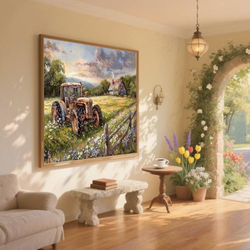 Diamond Painting Kinder Garten Diamant Painting Bilder Traktor Diamant Malerei kits Erwachsene 60x90cm DIY Stickerei Kreuzstich Malen Nach Zahlen Anfänger Mosaik Bastelset,Home Deko Geschenke ZQ423 Diamond Painting Kinder Garten Diamant Painting Bilder Traktor Diamant Malerei kits Erwachsene 60x90cm DIY Stickerei Kreuzstich Malen Nach Zahlen Anfänger Mosaik Bastelset,Home Deko Geschenke ZQ423 von Generic