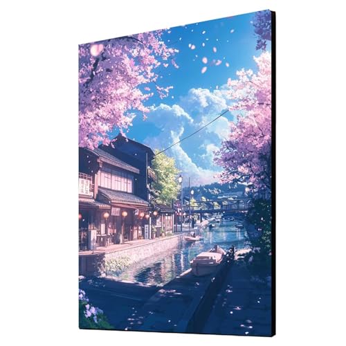 Diamond Painting Kirschblüten Vollbohrer Diamant Malen Nach Zahlen Stadt mit Diamond Painting Zubehör Set, Diamant Cross Stitch Stickerei Bastelset Erwachsene für Deko Wohnzimmer 90x120cm 1ZSH-11779 Diamond Painting Kirschblüten Vollbohrer Diamant Malen Nach Zahlen Stadt mit Diamond Painting Zubehör Set, Diamant Cross Stitch Stickerei Bastelset Erwachsene für Deko Wohnzimmer 90x120cm 1ZSH-11779 von Generic