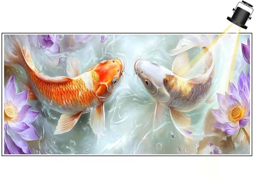 Diamond Painting Koi Diamant Painting Bilder Kinder Blume Diamond Art DIY Set Erwachsene Full Drill Diamond Painting, 5D Diamant Malerei Kunst Mosaic Stickerei Kits, Home Wand Decor 160x80 cm F403 von Generic