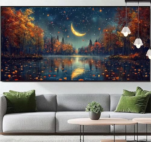 Diamond Painting Landschaft Diamant Painting Bilder Meer, Diamond Painting Groß XXL 180x90 cm, Diamant Painting Bilder Erwachsene DIY Simple Diamond Painting Crystal Art Stickerei für Wand Dekor q116 von Generic