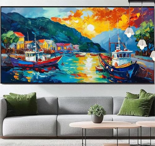 Diamond Painting Landschaft Diamant Painting Bilder Sonnenuntergang, Diamond Painting Groß XXL 150x60 cm, Diamant Painting Bilder Erwachsene DIY Bastelset Mädchen, Diamond Painting für Wand Dekor q118 von Generic