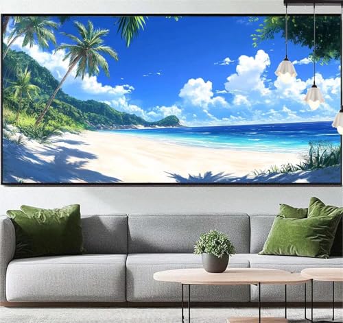 Diamond Painting Landschaft Diamant Painting Bilder Strand,Diamond Painting Groß XXL 190x80 cm,Diamant Painting Bilder Erwachsene DIY Simple Diamond Painting Crystal Art Stickerei für Wand Dekor q130 von Generic