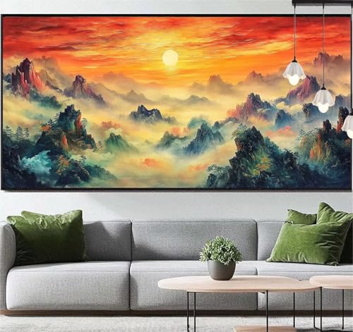 Diamond Painting Landschaft Diamond Painting Erwachsene China, 5D Diamant Painting Bilder Full Drill Diamond Painting Kinder, DIY Malen Nach Zahlen Malerei Stickerei Set für Wand Dekor 120x70 cm q121 von Generic