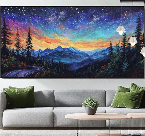 Diamond Painting Landschaft Diamond Painting Erwachsene Fantasie, 5D Diamant Painting Bilder Full Diamond Painting Kinder, DIY Malen Nach Zahlen Malerei Stickerei Set für Wand Dekor 120 x 60 cm q137 von Generic