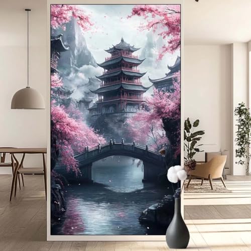 Diamond Painting Landschaft Diamond Painting Erwachsene Japan, 5D Diamant Painting Bilder Full Drill Diamond Painting Kinder, DIY Malen Nach Zahlen Malerei Stickerei Set für Wand Dekor 30 x 60 cm q727 von Generic