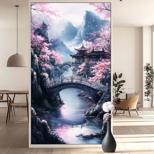 Diamond Painting Landschaft Diamond Painting Erwachsene Japan, 5D Diamant Painting Bilder Full Drill Diamond Painting Kinder, DIY Malen Nach Zahlen Malerei Stickerei Set für Wand Dekor 30 x 60 cm q729 von Generic