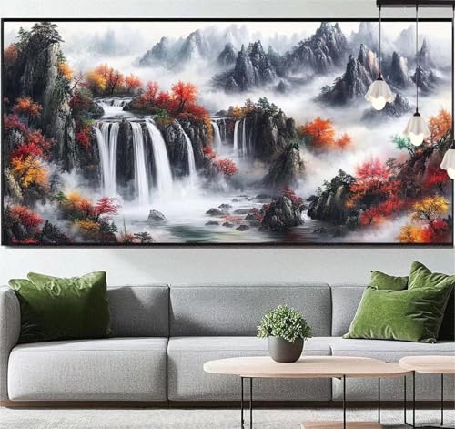 Diamond Painting Landschaft Diamond Painting Erwachsene Vintage, 5D Diamant Painting Bilder Full Diamond Painting Kinder, DIY Malen Nach Zahlen Malerei Stickerei Set für Wand Dekor 150 x 60 cm q125 von Generic