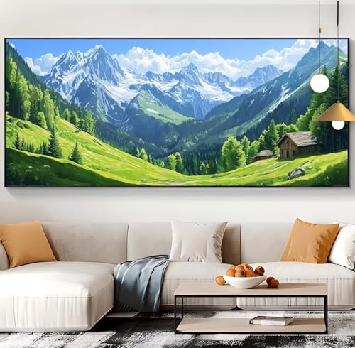 Diamond Painting Landschaft Diamond Painting XXL 100x240cm Diamond Painting Erwachsene Wiese Malen Nach Zahlen DIY Mosaikherstellung Diamonds Stickerei Malerei Sets für Home Décor Geschenke Frauen F91 von Generic