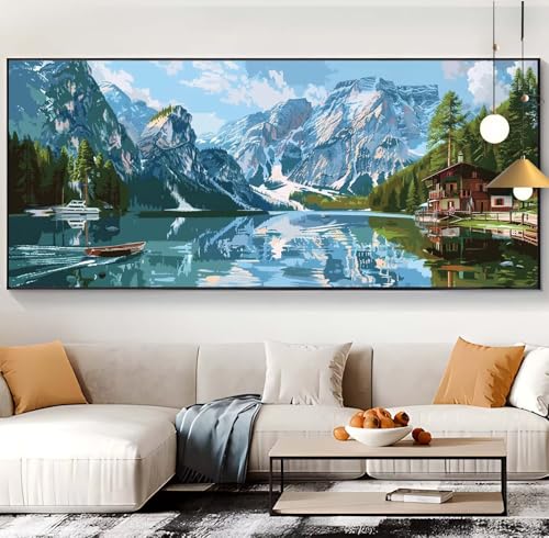 Diamond Painting Landschaft Diamond Painting XXL 100x240cm Diamond Painting Erwachsene Winter Malen Nach Zahlen DIY Mosaikherstellung Diamonds Stickerei Malerei Set für Home Décor Geschenke Frauen H77 von Generic