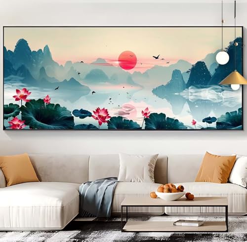 Diamond Painting Landschaft Diamond Painting XXL 100x240cm Diamond Painting Erwachsene japanisch Malen Nach Zahlen DIY Mosaikherstellung Diamonds Stickerei Malerei für Home Décor Geschenke Frauen J18 von Generic