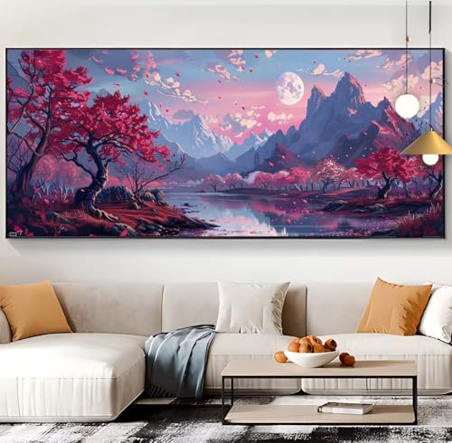 Diamond Painting Landschaft Diamond Painting XXL 100x240cm Diamond Painting Erwachsene japanisch Malen Nach Zahlen DIY Mosaikherstellung Diamonds Stickerei Malerei für Home Décor Geschenke Frauen J8 von Generic