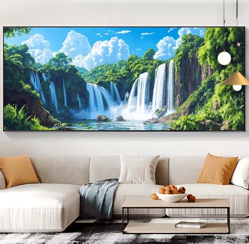 Diamond Painting Landschaft Diamond Painting XXL 100x300cm Diamond Painting Erwachsene Fallen Malen Nach Zahlen DIY Mosaikherstellung Diamonds Stickerei Malerei Set für Home Décor Geschenke Frauen B19 von Generic