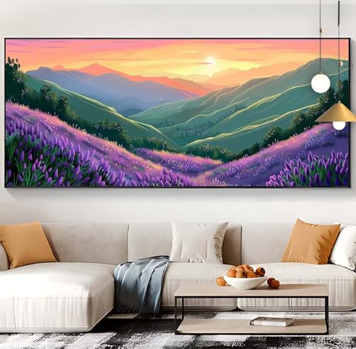 Diamond Painting Landschaft Diamond Painting XXL 100x300cm Diamond Painting Erwachsene Sonnenuntergang Malen Nach Zahlen DIY Mosaikherstellung Diamond Stickerei Malerei Home Décor Geschenke Frauen K52 von Generic