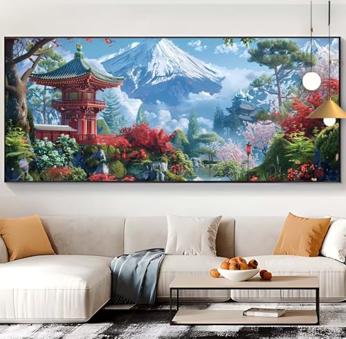 Diamond Painting Landschaft Diamond Painting XXL 90x220cm Diamond Painting Erwachsene japanisch Malen Nach Zahlen DIY Mosaikherstellung Diamonds Stickerei Malerei für Home Décor Geschenke Frauen G33 von Generic