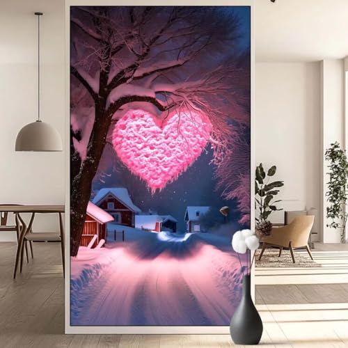 Diamond Painting Liebe Diamond Painting Erwachsene Winter, 5D Diamant Painting Bilder Full Drill Diamond Painting Kinder, DIY Malen Nach Zahlen Diamant Kunst Malerei Set für Wand Dekor 40 x 70 cm q601 von Generic