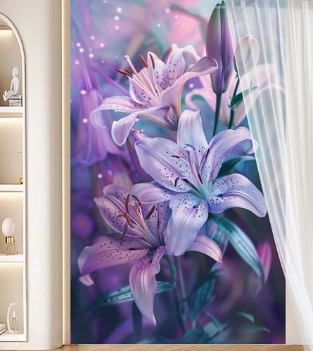 Diamond Painting Lilie Diamant Painting Bilder Kinder Blume Malen nach Zahlen, DIY Bastelset Erwachsene Full Zubehör, 5D Diamant Malerei Kunst Strass Mosaic Stickerei Kits Home Wand Decor 30x50 cm J55 von Generic