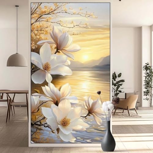 Diamond Painting Lilie Diamond Painting Erwachsene Meer, 5D Diamant Painting Bilder Full Drill Diamond Painting Kinder, DIY Malen Nach Zahlen Diamant Kunst Malerei Set für Wand Dekor 40 x 90 cm q615 von Generic