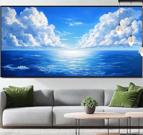 Diamond Painting Meer Diamond Painting Erwachsene Landschaft, 5D Diamant Painting Bilder Full Drill Diamond Painting Kinder, DIY Malen Nach Zahlen Malerei Stickerei Set für Wand Dekor 120 x 50 cm q187 von Generic