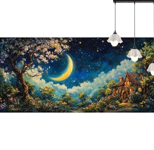 Diamond Painting Mond Diamond Painting Erwachsene Wald, 5D Diamant Painting Bilder Full Drill Diamond Painting Kinder, DIY Malen Nach Zahlen Diamant Kunst Malerei Set für Wand Dekor 100 x 50 cm q593 von Generic