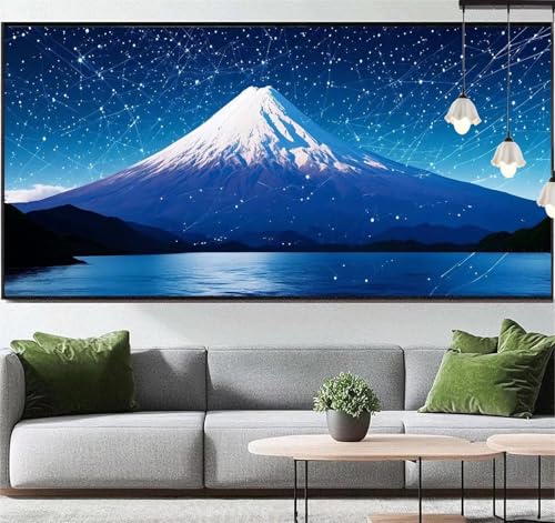 Diamond Painting Mt. Fuji Diamond Painting Erwachsene Landschaft, 5D Diamant Painting Bilder Full Diamond Painting Kinder, DIY Malen Nach Zahlen Malerei Stickerei Set für Wand Dekor 100 x 50 cm q175 von Generic