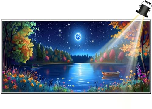 Diamond Painting Nachtszene Diamant Painting Bilder Kinder Landschaft Diamond Art DIY Set Erwachsene Full Drill, 5D Diamant Malerei Kunst Strass Mosaic Stickerei Kits Home Wand Decor 160x80 cm F748 von Generic