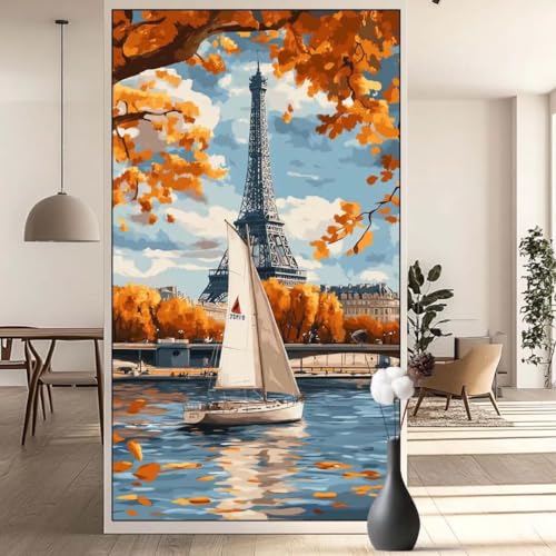 Diamond Painting Paris Diamant Painting Bilder Landschaft, Diamond Painting Groß XXL 70x120 cm, Diamant Painting Bilder Erwachsene DIY Simple Diamond Painting Crystal Art Stickerei für Wand Dekor q604 von Generic