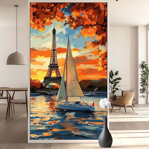 Diamond Painting Paris Diamond Painting Erwachsene Landschaft, 5D Diamant Painting Bilder Full Drill Diamond Painting Kinder, DIY Malen Nach Zahlen Malerei Stickerei Set für Wand Dekor 40 x 70 cm q603 von Generic