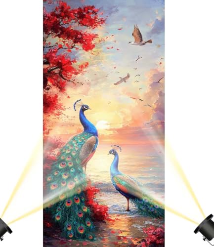 Diamond Painting Pfau Diamant Painting Bilder Kinder Sonnenuntergang Malen nach Zahlen Erwachsene, DIY Bastelset Diamant Malerei Kunst Strass Mosaic Stickerei Kits Home Decor Geschenke 120x60 cm F981 von Generic