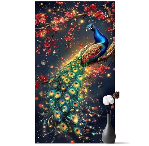 Diamond Painting Pfau Diamond Painting Erwachsene Blume, 5D Diamant Painting Bilder Full Drill Diamond Painting Kinder, DIY Malen Nach Zahlen Diamant Kunst Malerei Set für Wand Dekor 80 x 190 cm q913 von Generic