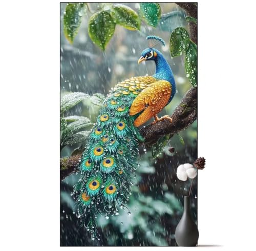 Diamond Painting Pfau Diamond Painting Erwachsene Tier, 5D Diamant Painting Bilder Full Drill Diamond Painting Kinder, DIY Malen Nach Zahlen Diamant Kunst Malerei Set für Wand Dekor 50 x 100 cm q911 von Generic