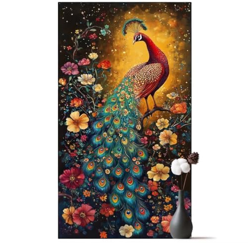 Diamond Painting Pfau Diamond Painting Erwachsene Tier, 5D Diamant Painting Bilder Full Drill Diamond Painting Kinder, DIY Malen Nach Zahlen Diamant Kunst Malerei Set für Wand Dekor 90 x 180 cm q905 von Generic