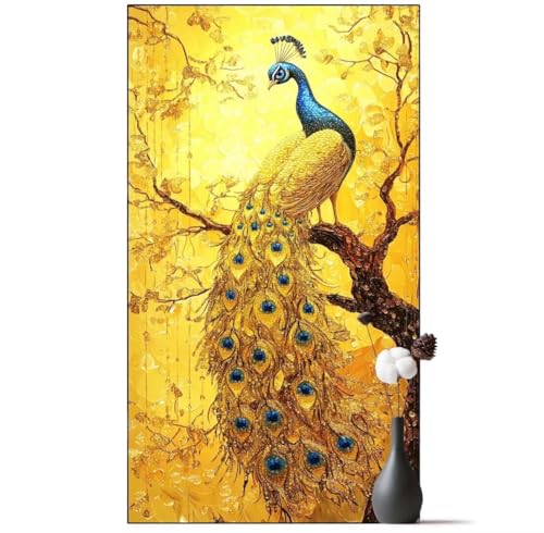 Diamond Painting Pfau Diamond Painting Erwachsene Tier, 5D Diamant Painting Bilder Full Drill Diamond Painting Kinder, DIY Malen Nach Zahlen Diamant Kunst Malerei Set für Wand Dekor 90 x 200 cm q909 von Generic