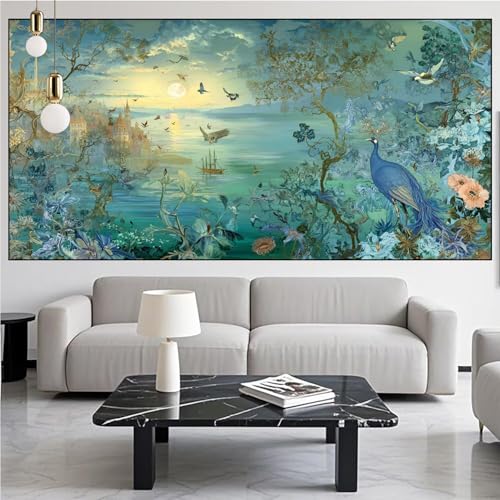 Diamond Painting Pfau Diamont Painting Bilder Landschaft Malen Nach Zahlen Set für Kinder Erwachsene,5D Vollbohrung Crystal Bastelset Mädchen Mosaikherstellung,DIY Diamant Malerei 90x250cm KM-272 Diamond Painting Pfau Diamont Painting Bilder Landschaft Malen Nach Zahlen Set für Kinder Erwachsene,5D Vollbohrung Crystal Bastelset Mädchen Mosaikherstellung,DIY Diamant Malerei 90x250cm KM-272 von Generic