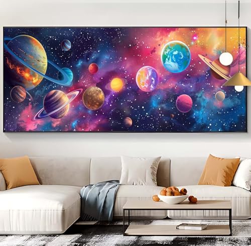 Diamond Painting Planet Diamond Painting XXL 100x300cm Diamond Painting Erwachsene Farbe Malen Nach Zahlen DIY Mosaikherstellung Diamonds Stickerei Malerei Sets für Home Décor Geschenke für Frauen H68 von Generic