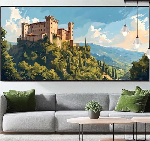 Diamond Painting Schloss Diamant Painting Bilder Landschaft, Diamond Painting Groß XXL 60x30 cm, Diamant Painting Bilder Erwachsene DIY Simple Diamond Painting Crystal Art Stickerei für Wand Dekor q22 von Generic