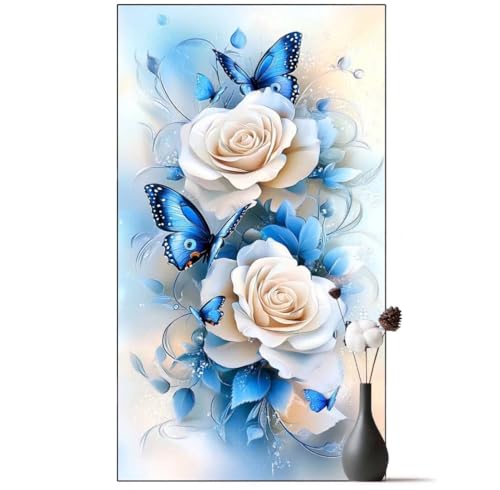 Diamond Painting Schmetterling Diamant Painting Bilder Rose,Diamond Painting Groß XXL 40x90 cm,Diamant Painting Bilder Erwachsene DIY Simple Diamond Painting Crystal Art Stickerei für Wand Dekor q840 von Generic