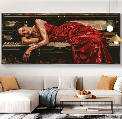 Diamond Painting Schönheit Diamond Painting XXL 100x240cm Diamond Painting Erwachsene Klavier Malen Nach Zahlen DIY Mosaikherstellung Diamonds Stickerei Malerei Set für Home Décor Geschenke Frauen H65 von Generic