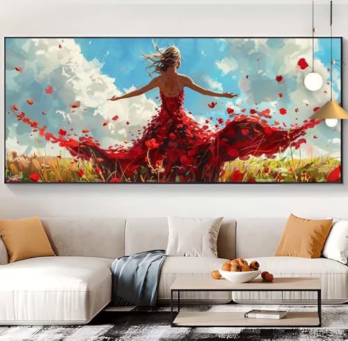 Diamond Painting Schönheit Diamond Painting XXL 100x300cm Diamond Painting Erwachsene Blume Malen Nach Zahlen DIY Mosaikherstellung Diamonds Stickerei Malerei Sets für Home Décor Geschenke Frauen B14 von Generic