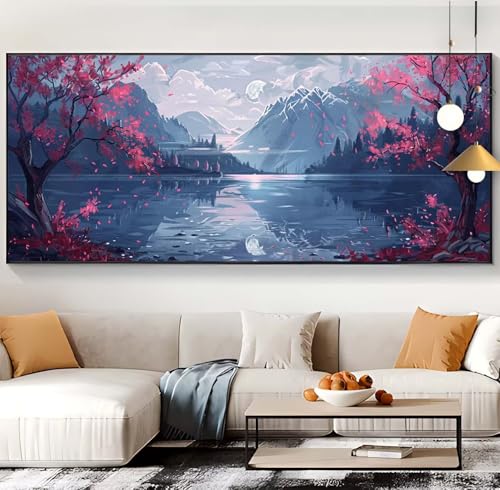 Diamond Painting See Diamond Painting XXL 100x300cm Diamond Painting Erwachsene Landschaft Malen Nach Zahlen DIY Mosaikherstellung Diamonds Stickerei Malerei Sets für Home Décor Geschenke Frauen K60 von Generic