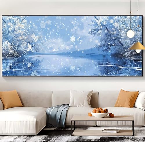 Diamond Painting See Diamond Painting XXL 100x300cm Diamond Painting Erwachsene Winter Malen Nach Zahlen DIY Mosaikherstellung Diamonds Stickerei Malerei Sets für Home Décor Geschenke für Frauen J34 von Generic