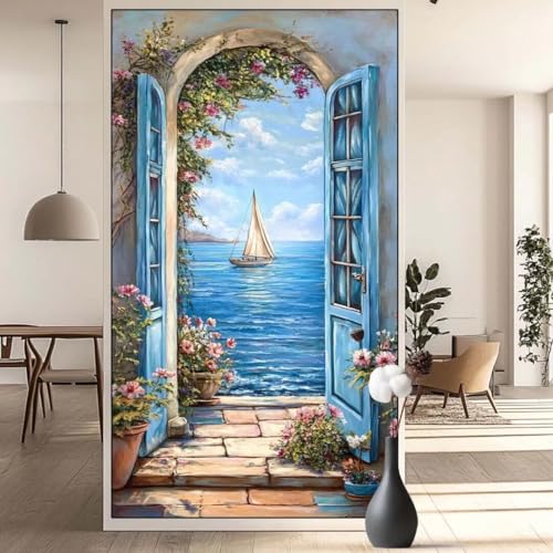 Diamond Painting Segelboot Diamant Painting Bilder Seestück, Diamond Painting Groß XXL 80 x 190 cm, Diamant Painting Bilder Erwachsene DIY Diamond Painting Crystal Art Stickerei für Wand Dekor q706 von Generic