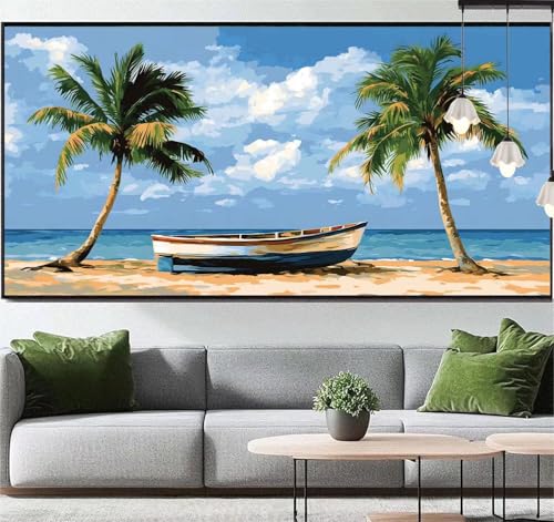 Diamond Painting Segelboot Diamond Painting Erwachsene Meer, 5D Diamant Painting Bilder Full Drill Diamond Painting Kinder, DIY Malen Nach Zahlen Malerei Stickerei Set für Wand Dekor 190 x 80 cm q111 von Generic