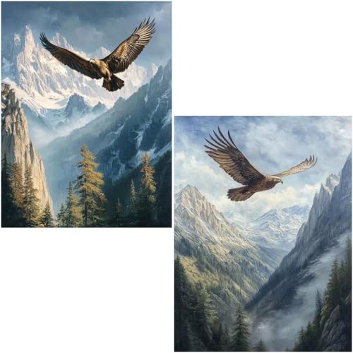 Diamond Painting Set für Erwachsene Anfänger, 2 Pack Bird 5D Diamond Painting xxl Diamond Diamant Painting Bilder DIY Diamant Malerei Set Strass Arts Craft Set für Home Wand Decor 90X120cm 4-530 von Generic