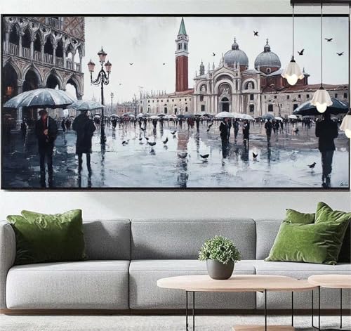 Diamond Painting Stadt Diamant Painting Bilder Landschaft, Diamond Painting Groß XXL 150x60 cm, Diamant Painting Bilder Erwachsene DIY Simple Diamond Painting Crystal Art Stickerei für Wand Dekor q28 von Generic