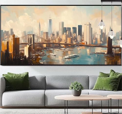 Diamond Painting Stadt Diamant Painting Bilder Vintage, Diamond Painting Groß XXL 150 x 60 cm, Diamant Painting Bilder Erwachsene DIY Simple Diamond Painting Crystal Art Stickerei für Wand Dekor q30 von Generic