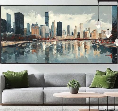 Diamond Painting Stadt Diamond Painting Erwachsene Landschaft, 5D Diamant Painting Bilder Full Drill Diamond Painting Kinder, DIY Malen Nach Zahlen Malerei Stickerei Set für Wand Dekor 120 x 50 cm q29 von Generic